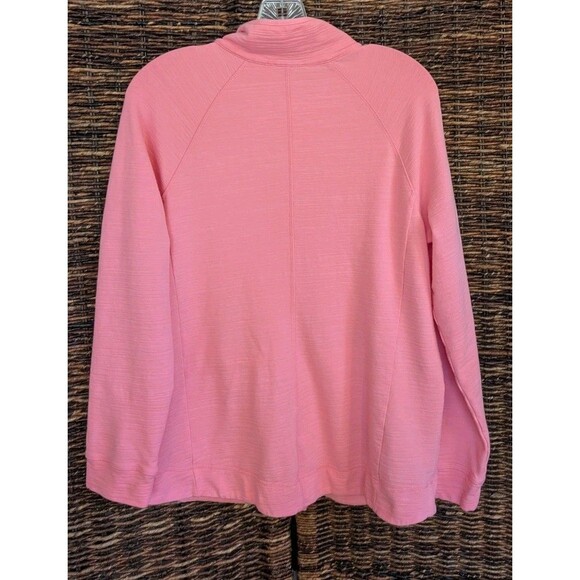 T by Talbots Cozy Crush UPF 50+ Modal Zip Up Front Jacket Women's Large Pink - Picture 3 of 6